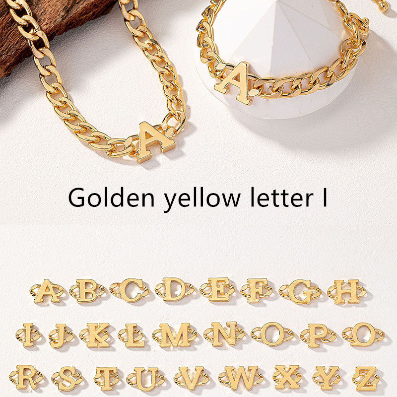 Letter Necklace Bracelet Set Fashion Women