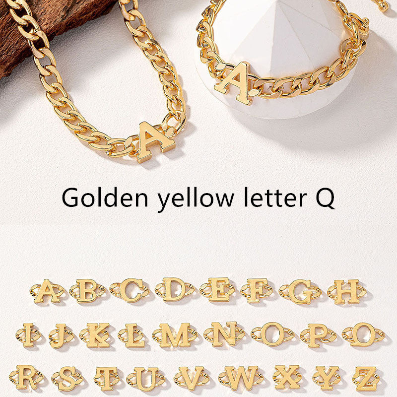 Letter Necklace Bracelet Set Fashion Women